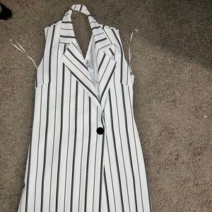 Striped cutout blazer dress size small